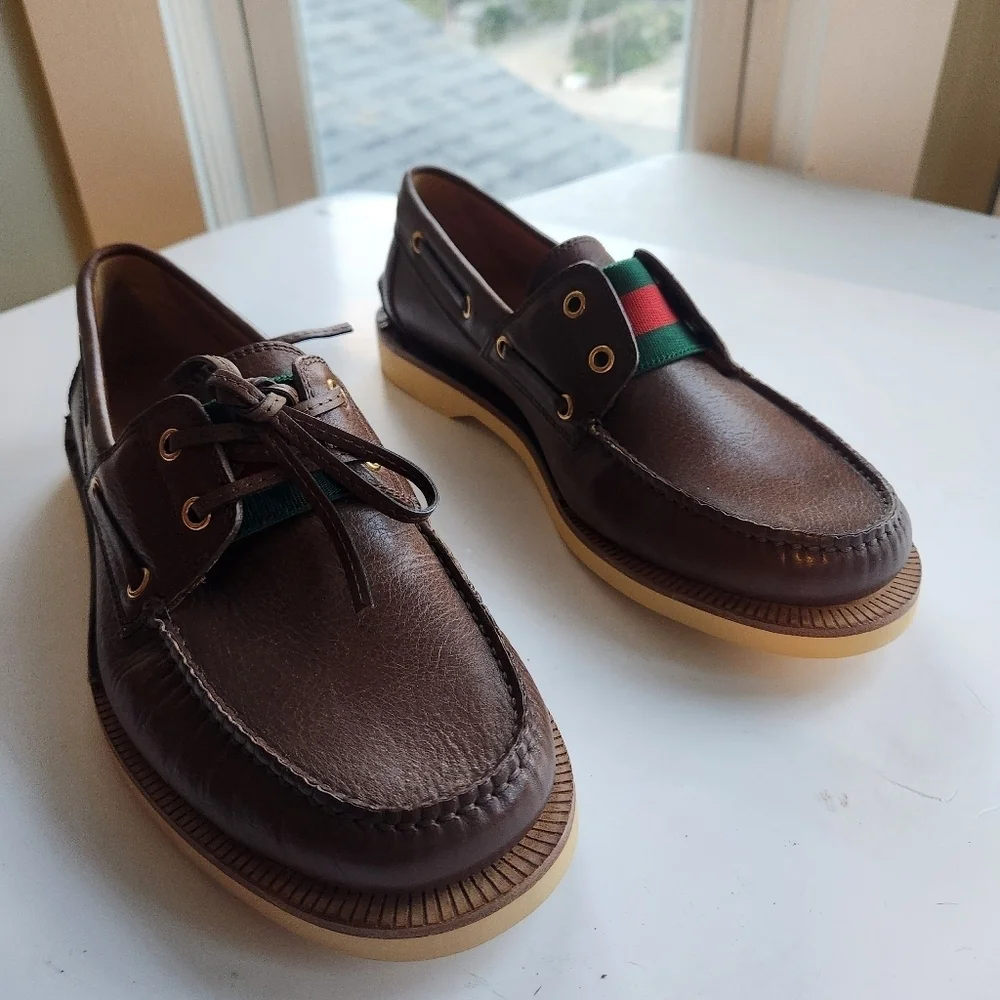Gucci Delta Boat Loafer In Cocoa size 7 BNWOB missing lace